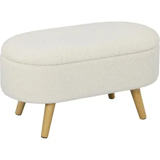 HOMCOM Sitzbank mit Stauraum Polsterbank Bettbank 82 x 41 x 45 cm Weiß