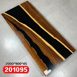 epoxid harz esstisch echtes massiv holz möbel wasserfall epoxy tisch 200x90 Neu - Braun