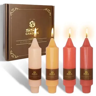 4x Kerzen Aus Farbverlauf Orange Halloween Wax Candela