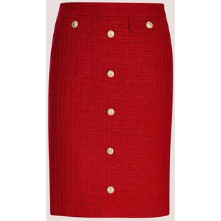 Sommerrock MADELEINE "Rock Schlanker Bleistift-Rock mit Glanz-Akzenten", Damen, Gr. 42, rot, Obermaterial: 50% Polyester PES. 50% Wolle WO., Modern, normal, Röcke Sommerrock