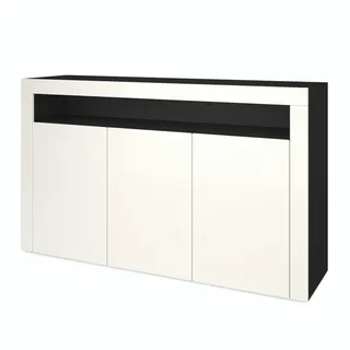 Vladon Sideboard Valencia Creme Hochglanz / Creme Hochglanz , Holzwerkstoff , 155x92x40 cm , Kleinmöbel, Kommoden, Sideboards