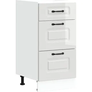 vidaXL Küchenunterschrank „Kalmar“ Hochglanz-Weiß Holzwerkstoff - Weiß