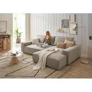 Home Affaire »NEU: SHERWOOD XXL 284, Big-Sofa L-Form, tiefe Sitzfläche 95 cm, Cord« Recamiere rechts/links, als Schlafsofa stellbar, Cord u. Leinenoptik,