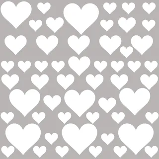 PREMYO 54 Herzen Wandsticker Kinderzimmer Mädchen Jungen - Wandtattoo - Wandaufkleber Selbstklebend Weiß