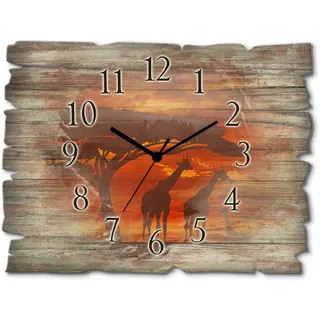 ARTland Herde von Giraffen im Sonnenuntergang 40,0 cm 40x30 braun