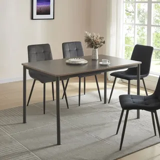 [en.casa] Esstisch Lindesberg für 4 Personen 120 x 70 cm Grau