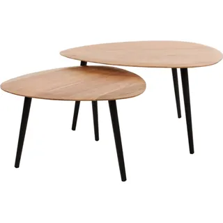 KAWOLA Couchtisch RINA Set 2-tlg. Akazie braun dreieckig - Braun