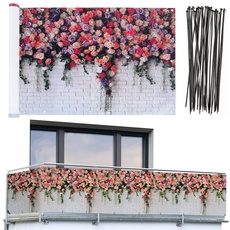 Bild Balkonsichtschutz 85 x 500 cm bunt/rosa