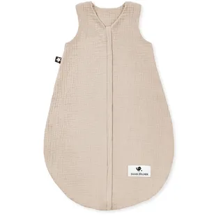 Julius Zöllner Sommerschlafsack Musselin 0,5 TOG Gr. 56/62 | 100% Baumwollmusselin | Oeko-TEX Standard 100 | sand