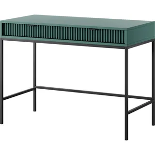 Schminktisch: zwei Schubladen, Farbe: Labrador, Gestellfarbe: Schwarz Möbelmaße: B: 104 cm, H: 78 cm, T: 50 cm - Grün