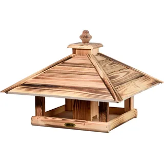 Dobar Vogelhaus Lumbre mit Futtersilo, 50 x 50 x 36 cm Kiefer geflammt FSC®