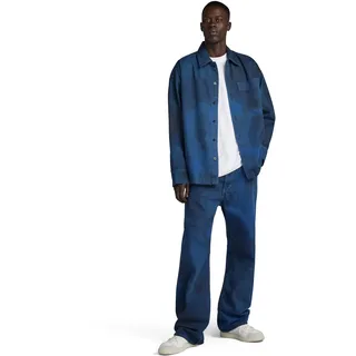 G-STAR RAW Men's Overshirts Unisex Boxy Fit Shirt, Mehrfarben (sea blue vintage denim wash gd D23007-D338-G266), L