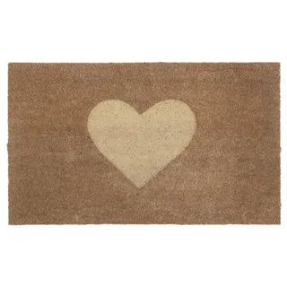 IB Laursen Fußmatte HERZLICH Natur braun aus Kokos mit eingeprägtem Herz 40x60cm