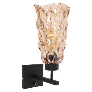 Steinhauer - wandleuchte - Stang - bernstein - glas metall - bettlampe - E27 - 3839ZW - Braun