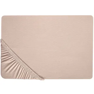 Beliani Spannbettlaken Baumwolle 200 x 200 cm Beige