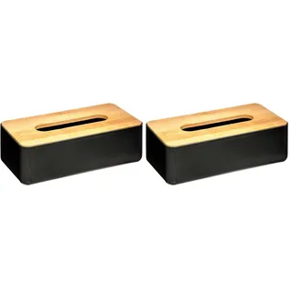 5five - taschentuchbox naturéo schwarz (Packung mit 2)