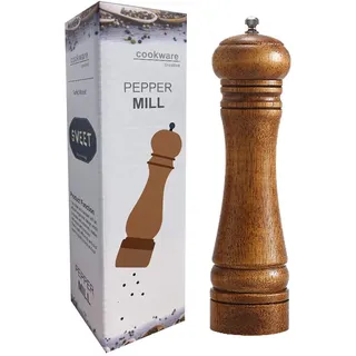 Pfeffermühle, Holzpfeffermühle mit Einstellbarer Grob und Feinmahlung, Benutzt für Salz, Pfeffer, Andere Gewürze