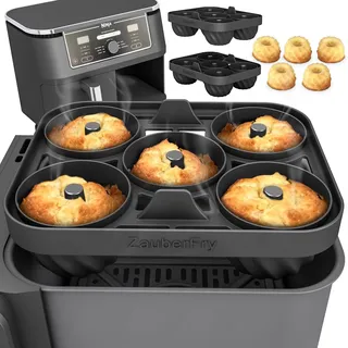 ZauberFry Mini Gugelhupf Backform, kompatibel mit Ninja AF400EU, AF451EU, AF500DE und SL400EU Heißluftfritteuse, Zubehör, Kuchen, Muffins, Brownies Backen