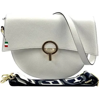 florence - made in italy Florence Umhängetasche, Citytasche Leder weiß ca. 30cm | Gr.: onesize