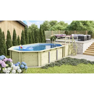 Karibu Achteckpool Palma C 690 x 400 x 124 cm inkl. Sandfilteranlage