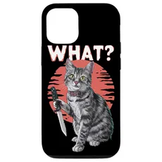 Hülle für iPhone 14 Halloween Katze Messer Design Witzige Tier Katzen
