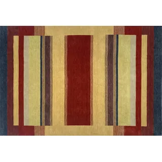 Teppich 100% Wolle 170x240 cm rot Beige Handgewebt Gabbeh Orientteppich BR10