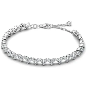 Pandora Timeless Drei Steine Herz Armband transparent 594390C01-18 Größe 18
