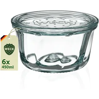 Weck Gläser 330ml – 6er Set mit Deckeln – Guglhupfform – robuste Dessertgläser, Einkoch- & Einmachgläser – Weckglas ideal für Nachtisch, Pudding und kleine Kuchen