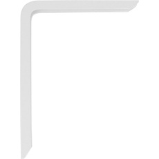 Amig - Regalwinkel Edelstahl Mod. 4 PLUS | Metallwinkel für Regale | Regalhalterung | Farbe: Weiß | Maße: 150 x 100 mm | Empfohlenes max Gewicht: 90 kg