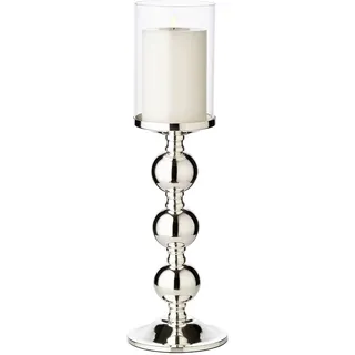 Edzard Kerzenleuchter Windlicht Bamboo Glas Silber