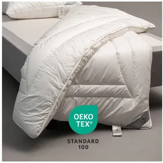 John Cotton »Magicline, Bettdecke 155x220 cm, | Premium Duo Winterdecke mit 100% Baumwolle Bezug - weiß