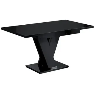 altdecor Esstisch 120 - 160 x 75 x 80 cm hochglanz schwarz