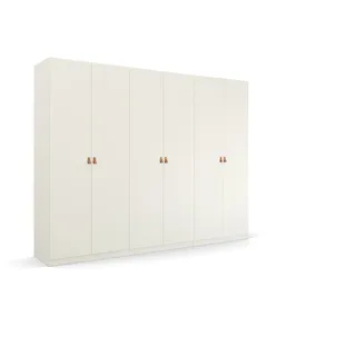Rauch Homey by Quadra Spin Schrank Drehtürenschrank Weiß-Eiche Artisan, Holz, 6-TRG., inkl. 3 Kleiderstangen, 3 Einlegeböden, Griffe Lederlasche, BxHxT 271x210x54 cm