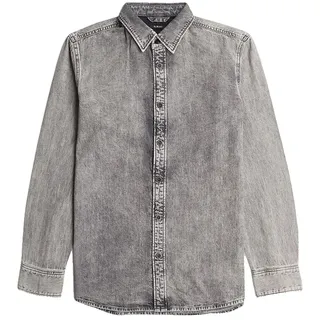 G-star Clean Langarmhemd - Sun Faded Graphite Grey - XL