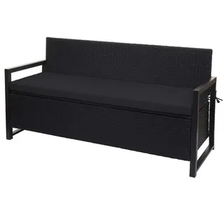 MCW Poly-Rattan 3ER Sitzbank Anthrazit, Schwarz , Kunststoff , 164x87x57 cm , Gartenmöbel, Gartenbänke
