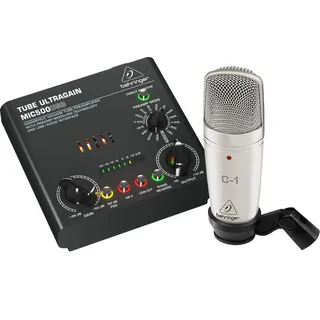 Behringer Voice Studio Recording Bundle mit Studio-Kondensatormikrofon, Röhrenvorverstärker mit 16 Preamp-Voicings und USB/Audio-Interface