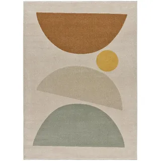 Atticgo Webteppich im skandinavischen Stil Beige Domus 160/230 cm , Textil , Abstrakt , Rechteckig , 160x230 cm , Oeko-Tex® Standard 100 , antistatisch, für Fußbodenheizung geeignet, leicht zusammenrollbar , Teppiche und Böden, Teppiche