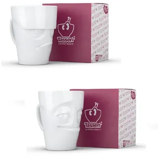 Fiftyeight Henkeltassen 2er Set grummelig und verschmitzt 350 ml Henkelbecher