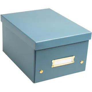 EXACOMPTA - Ref. 62253E – 1 Aufbewahrungsbox Neo Déco – aus Karton – flach verpackt – einfacher Aufbau dank Druckknöpfen – Format A5 – Maße 20 x 26 x 15 cm – Farbe Entenblau