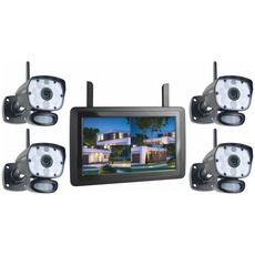 ELRO CZ60RIPS Color Night Vision 1080P HD Überwachungs - Kamera Set mit 4 Kamera's, 9” Bildschirm und App