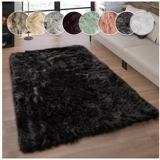 Paco Home Kunstfell Fellteppich Imitat Sitzkissen Herzform Rund Verschiedene Formen Schwarz, cm