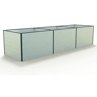 GFP Aluminium Hochbeet KINGSIZE DANIELA - 351 x 99 x 77 cm - Alu natur, Stecksystem, langlebig - Silber