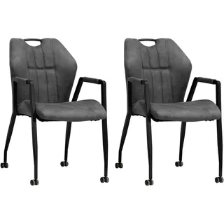 omg design Armlehnstuhl Stoff grau 2er Set