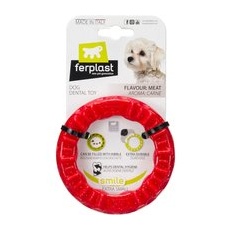 Ferplast Smile Inel de mestecat roșu 8,5x1,7 cm Jucării pentru câini