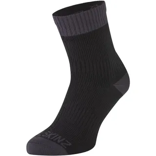 SealSkinz Unisex Waterproof Warm Weather Ankle Length Socke, Schwarz/Grau, XL EU