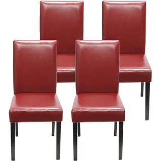 Mendler Esszimmerstuhl Littau Kunstleder rot 4er Set