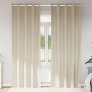 Verdunkelungsvorhänge 2 pcs Creme 140 x 245 cm Samt