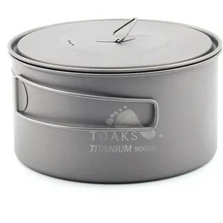 TOAKS Titanium Camping Pot Cup(375ml, 450ml, 550ml, 650ml, 750ml, 800ml, 900ml) (900ml[POT-900-D130])