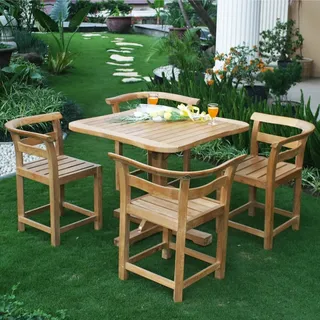 Teako Design Gartenstuhl Cero Teakholz Massiv Wetterfest 60x60x74cm