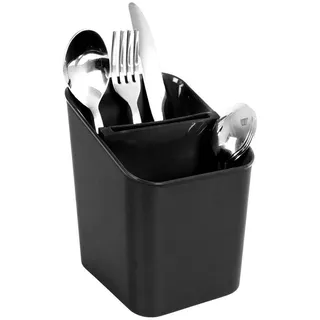 Vilde Abtropfständer Besteck-Organizer Abtropfkorb für Besteck Küchenutensilien schwarz 14x11x16 cm